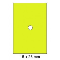 Cenové etikety 16x23mm 870ks Motex rovné okraje neon žlutá