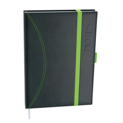 Zboží na objednávku - Notes linkovaný s kapsou A6 - nero - černá-zelená